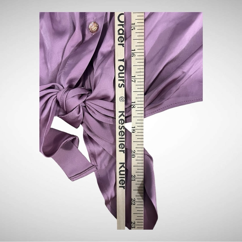 JOIE Women's Satin Purple Long Sleeve Button Down Tie Front Blouse | Small | NWT - Picture 9 of 10
